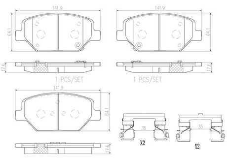 Гальмівні колодки дискові BREMBO P07 007