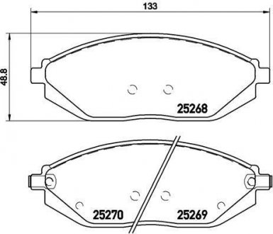 Тормозные колодки дисковые, к-кт. BREMBO P10 054