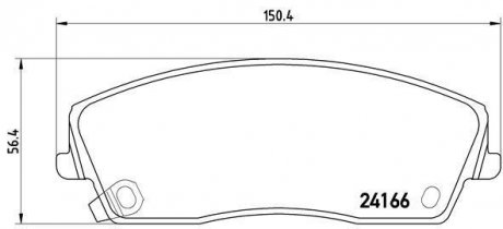 Тормозные колодки дисковые, к-кт. BREMBO P 11 019