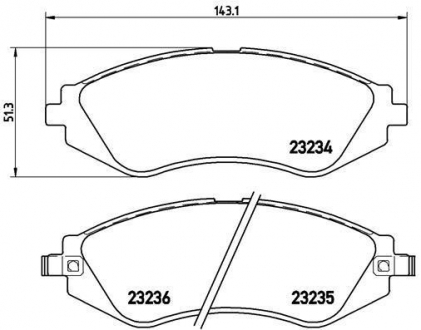 Комплект гальмівних колодок з 4 шт. дисків BREMBO P15002