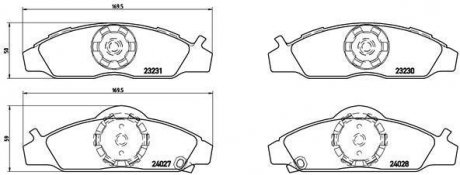 Комплект тормозных колодок, дисковый тормоз BREMBO P 15 008