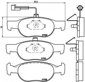 Тормозные колодки дисковые, к-кт. BREMBO P 23 057