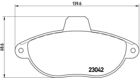 Тормозные колодки дисковые, к-кт. BREMBO P 23 072