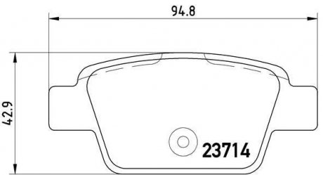 Гальмівні колодки, дискове гальмо (набір) BREMBO P 23 080