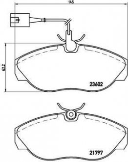 Тормозные колодки дисковые, к-кт. BREMBO P 23 083