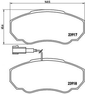 Тормозные колодки дисковые, к-кт. BREMBO P 23 091