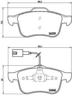 Тормозные колодки дисковые, к-кт. BREMBO P 23 103