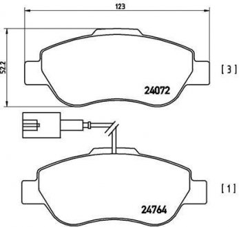 Дисковые тормозные колодки компл. BREMBO P 23 107