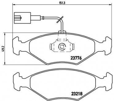 Комплект тормозных колодок, дисковый тормоз BREMBO P 23 122