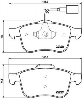 Тормозные колодки дисковые, к-кт. BREMBO P23132