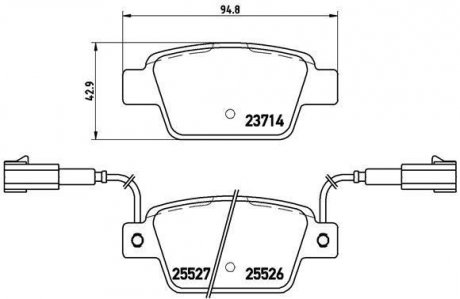 Тормозные колодки дисковые, к-кт. BREMBO P 23 135