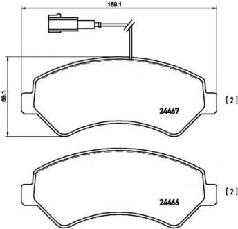 Тормозные колодки дисковые, к-кт. BREMBO P23136