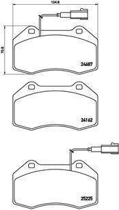 Тормозные колодки дисковые, к-кт. BREMBO P23 139