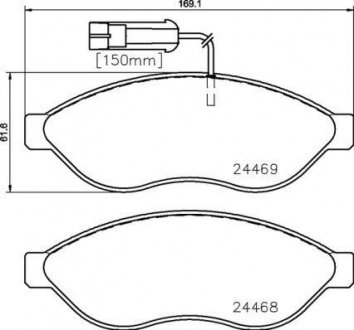 Тормозные колодки дисковые, к-кт. BREMBO P 23 144