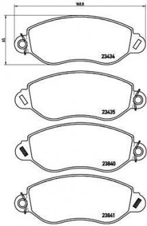 Тормозные колодки дисковые, к-кт. BREMBO P 24 053