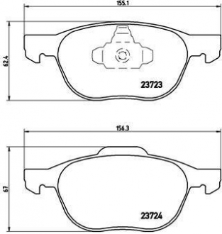 Комплект гальмівних колодок з 4 шт. дисків BREMBO P24061