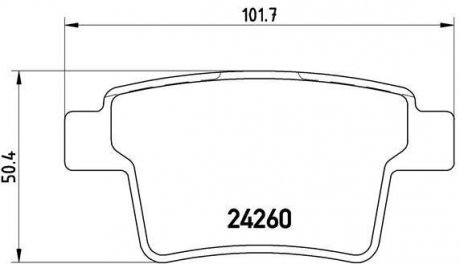 Тормозные колодки дисковые, к-кт. BREMBO P 24 063