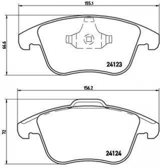 Комплект гальмівних колодок з 4 шт. дисків BREMBO P24076