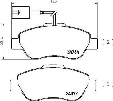 Комплект тормозных колодок дисковый тормоз BREMBO P 24 150