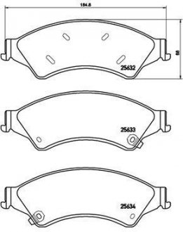 Тормозные колодки дисковые, к-кт. BREMBO P 24 153