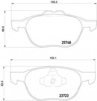 Тормозные колодки дисковые, к-кт. BREMBO P 24 158