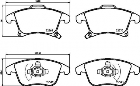 Гальмівнi колодки дискові пер,Ford Fusion 2.5 12- BREMBO P24173