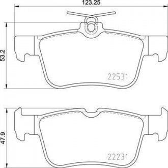 Колодки гальмівні задні дискові (датчик зносу) BREMBO P24175