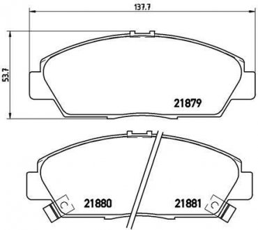 Тормозные колодки дисковые, к-кт. BREMBO P 28 021