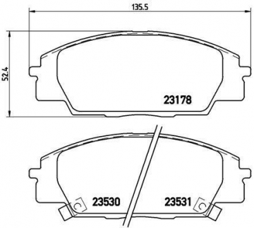 Комплект гальмівних колодок з 4 шт. дисків BREMBO P28032