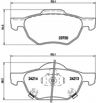 Комплект гальмівних колодок з 4 шт. дисків BREMBO P28036