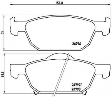 Комплект гальмівних колодок з 4 шт. дисків BREMBO P28044