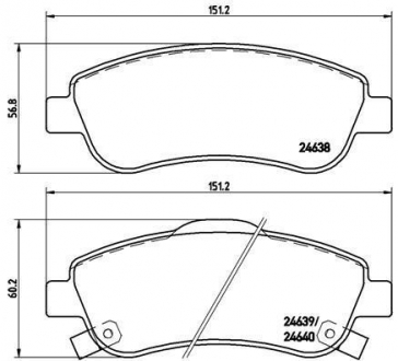 Комплект гальмівних колодок з 4 шт. дисків BREMBO P28045