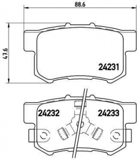 Комплект гальмівних колодок з 4 шт. дисків BREMBO P28051