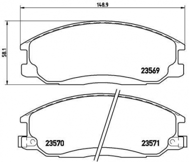 Комплект гальмівних колодок з 4 шт. дисків BREMBO P30013