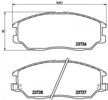 Тормозные колодки дисковые, к-кт. BREMBO P 30 028