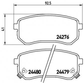 Тормозные колодки дисковые, к-кт. BREMBO P 30 033