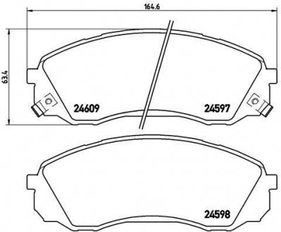 Тормозные колодки дисковые, к-кт. BREMBO P 30 041