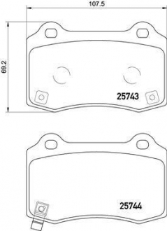 Комплект дискових гальмівних колодок BREMBO P30074