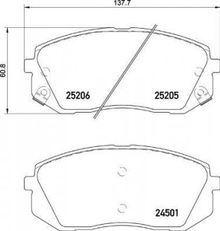 КОЛОДКИ ТОРМОЗНЫЕ ДИСКОВЫЕ ПЕРЕД BREMBO P30093