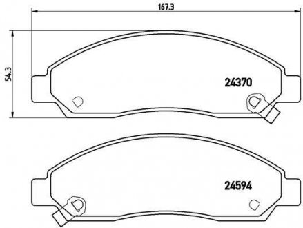 Гальмівні колодки, дискове гальмо (набір) BREMBO P 34 005