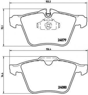 Тормозные колодки дисковые, к-кт. BREMBO P36027