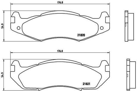 Тормозные колодки дисковые, к-кт. BREMBO P37 001