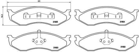 Гальмівні колодки, дискове гальмо (набір) BREMBO P 37 004