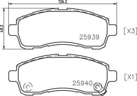 Колодки тормозные mazda 2 07-15 передние (не для европы) BREMBO P49057