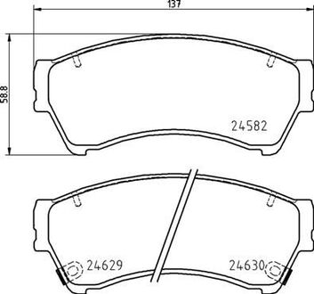 P49060колодки дисковые передние mazda 6 1.8-2.52.0d2.2d 07 BREMBO P49060