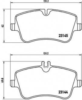 Гальмівні колодки, дискове гальмо (набір) BREMBO P 50 046