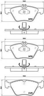 Тормозные колодки дисковые, к-кт. BREMBO P 50 075