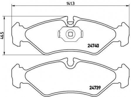 Тормозные колодки дисковые, к-кт. BREMBO P 50 081