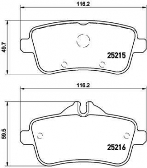 Комплект гальмівних колодок з 4 шт. дисків BREMBO P50099