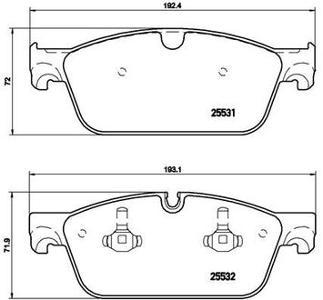 Комплект гальмівних колодок з 4 шт. дисків BREMBO P50102X